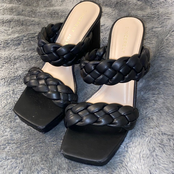 Sincerely Jules chunky slide on heels 7 womans - Picture 1 of 7